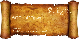 Vér Ágnes névjegykártya